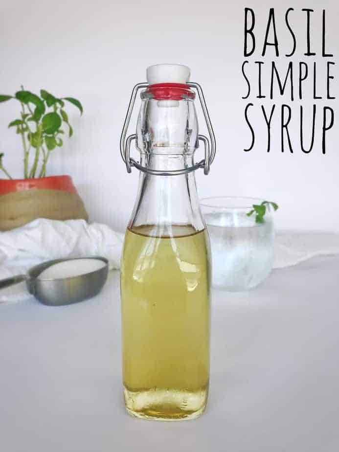 basil simple syrup with title