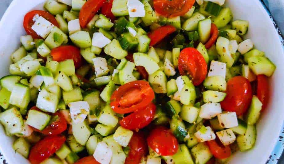 closeup of Mediterranean Salad