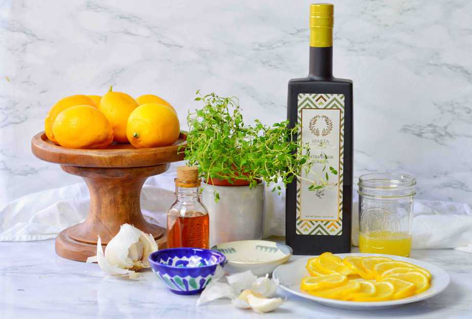 ingredients for Lemon Thyme Vinaigrette