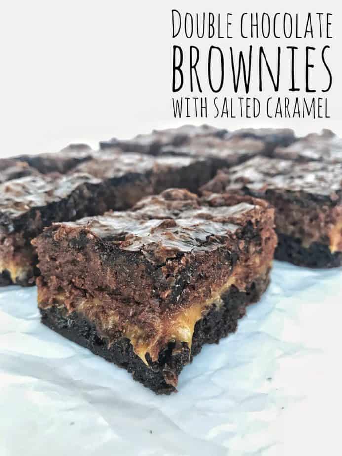 Double Chocolate Salted Caramel Brownies - In Fine Taste
