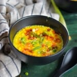 egg drop soup in bowl.