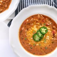 chicken enchilada soup in bowl