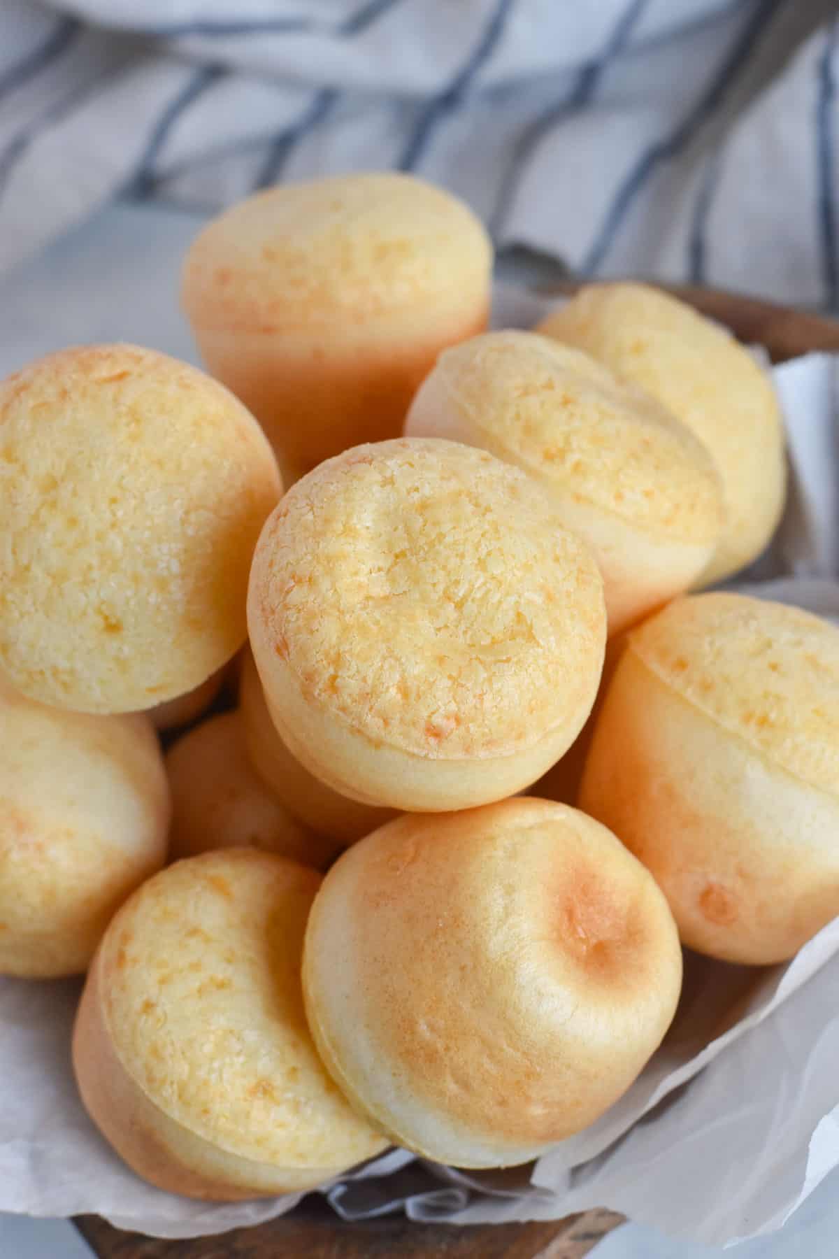 pile of cheese breads.
