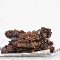 gooey halves of chocolate cookies stacked on each other