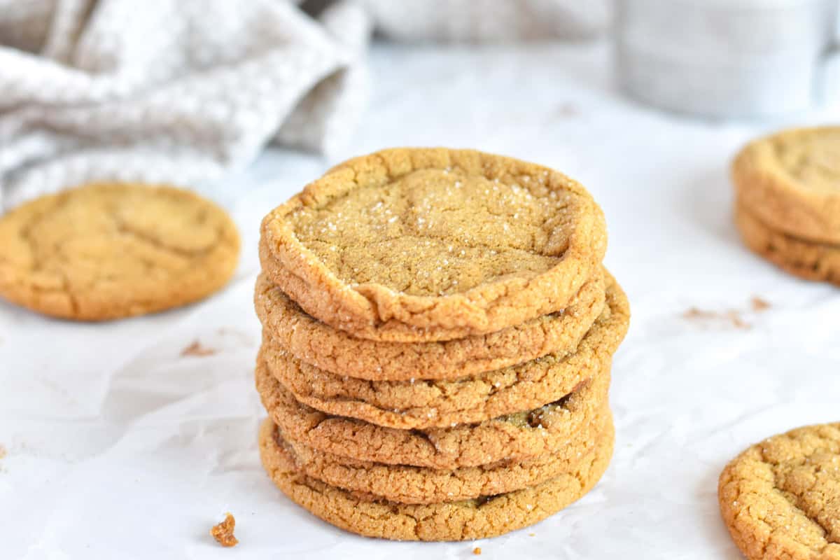 stack of molasses cookies.