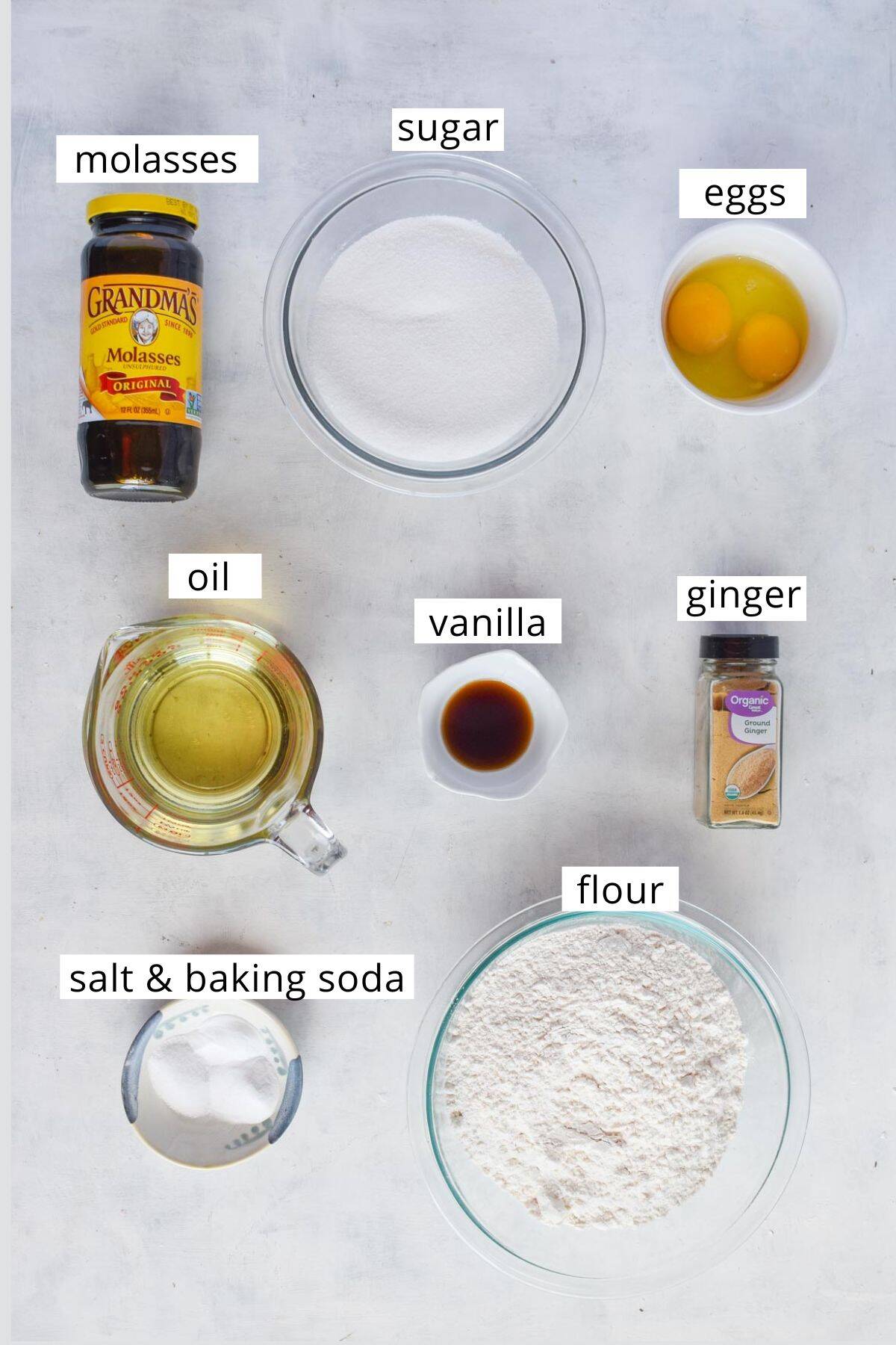 Ingredients for recipe laid out.
