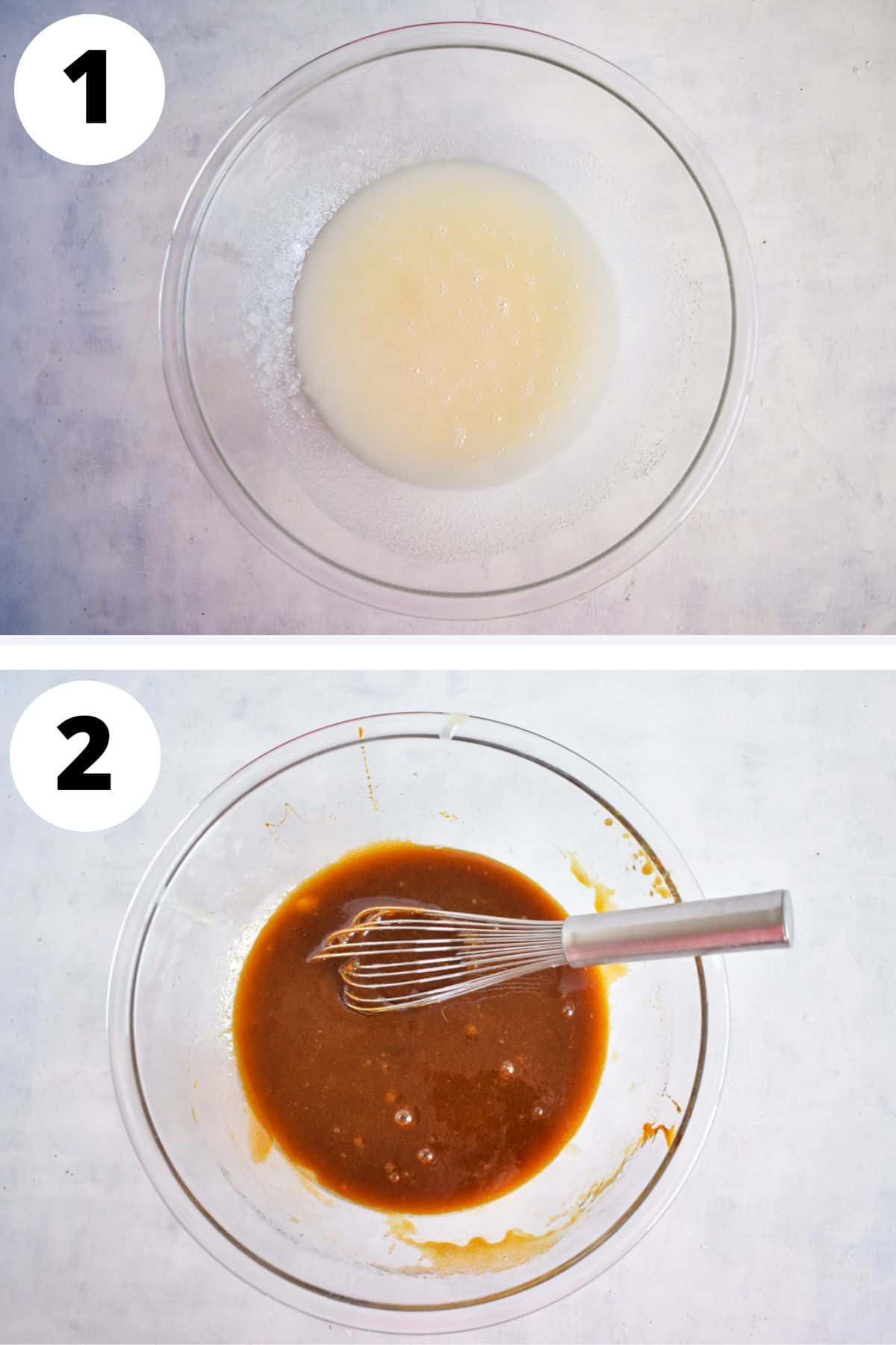 wet ingredients being mixed for cookies.