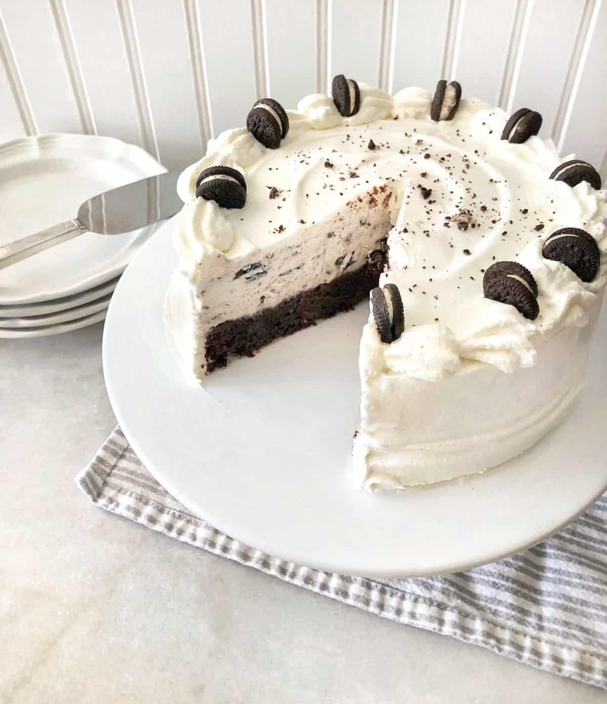 Meringue-Topped, Layered Ice Cream Birthday Cake - Simple Bites