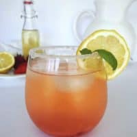glass of strawberry basil lemonade