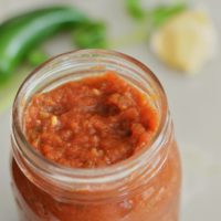 jar of homemade salsa