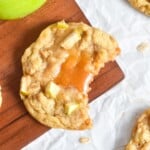 caramel apple cookie with bite out of it.