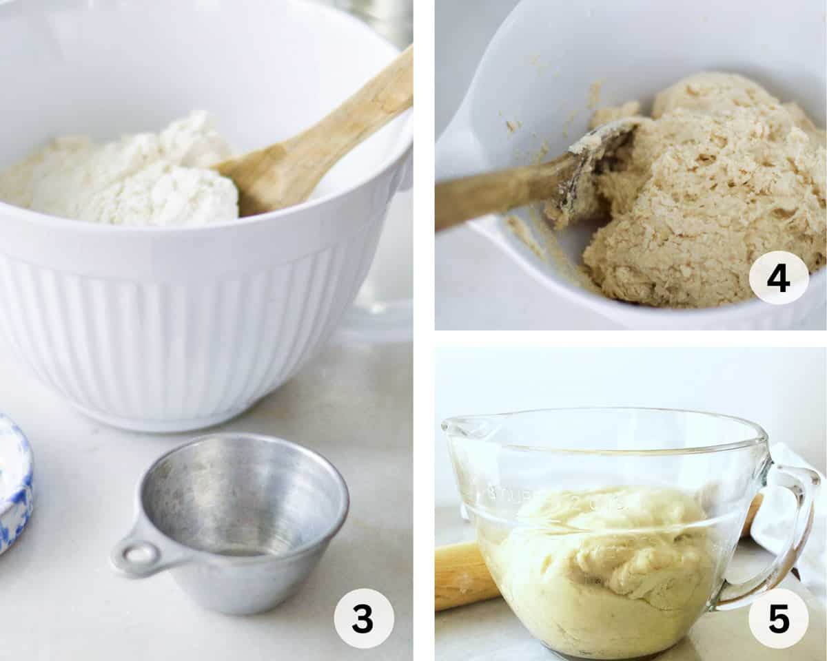 process pictures for making Danish dough.