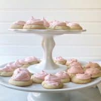 tiered platters of pressed almond sugar cookies