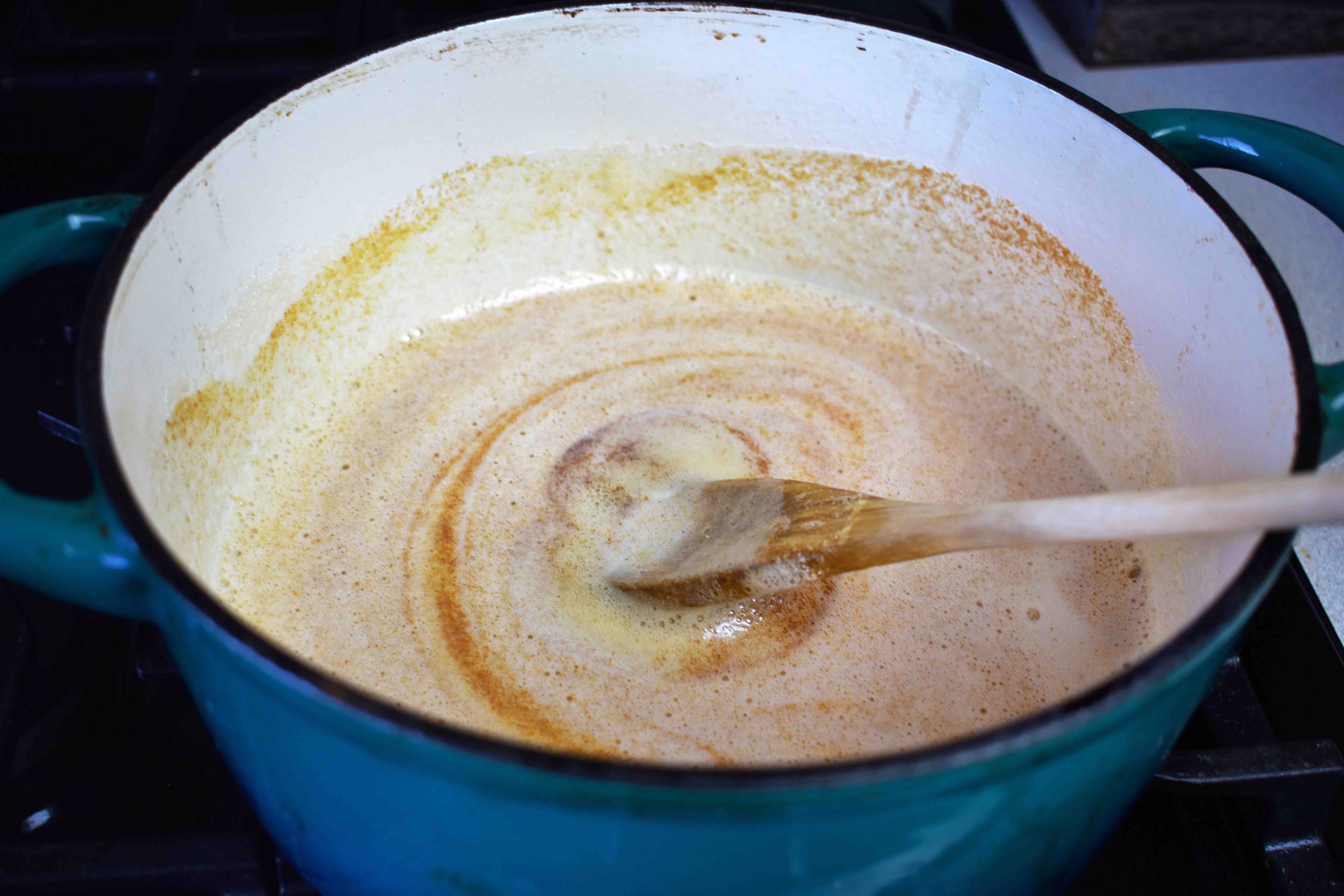brown butter in pot