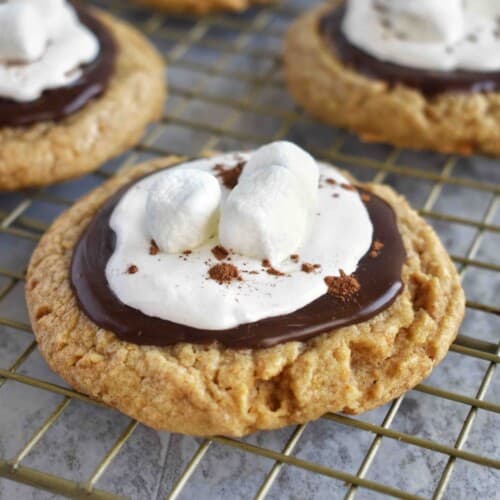smores cookie on cooling rack