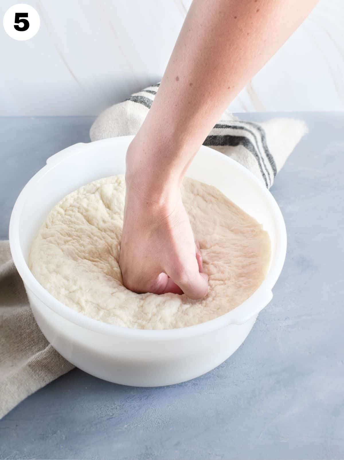 dough being punched down. 