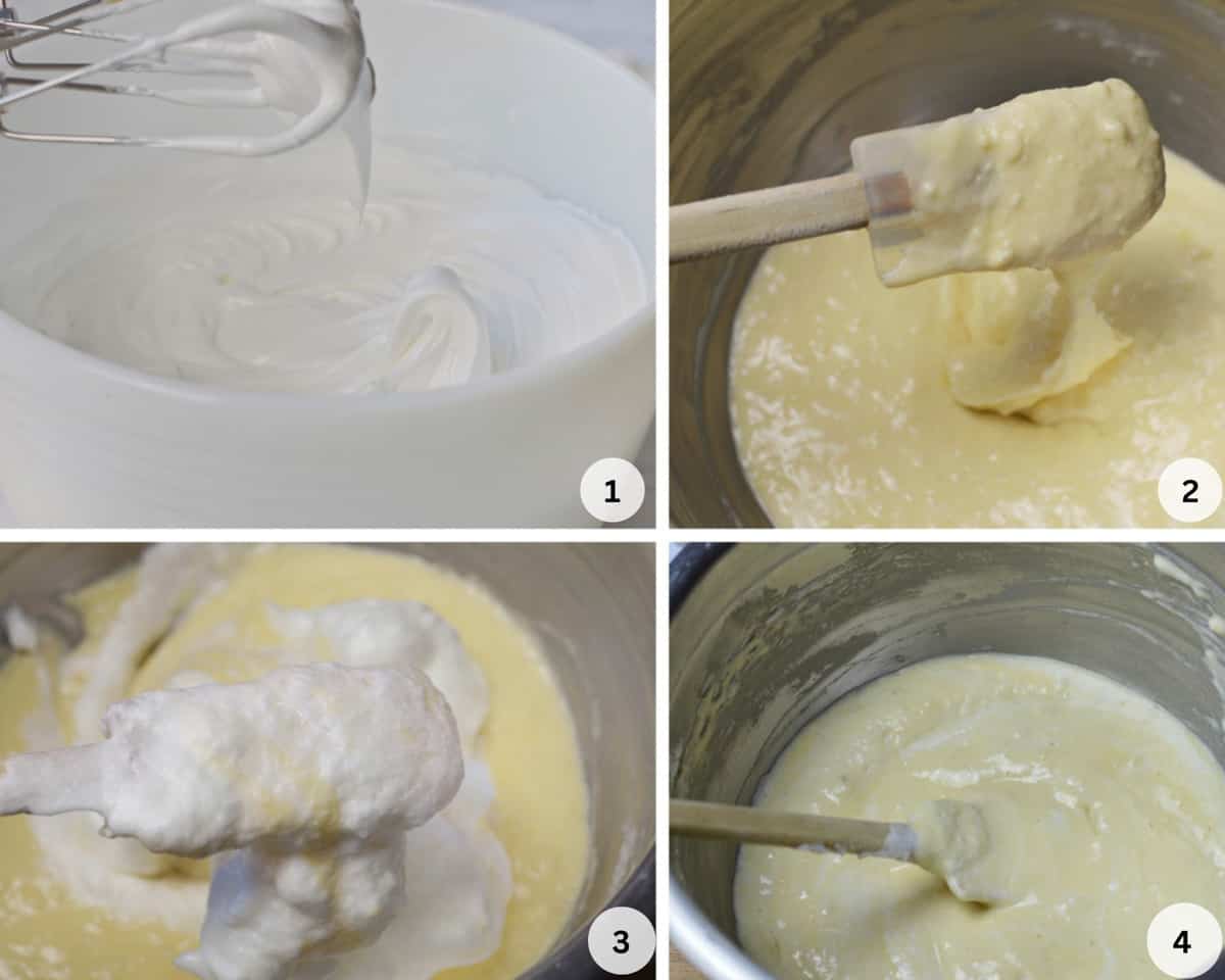 four steps to make batter for deep fried French toast.