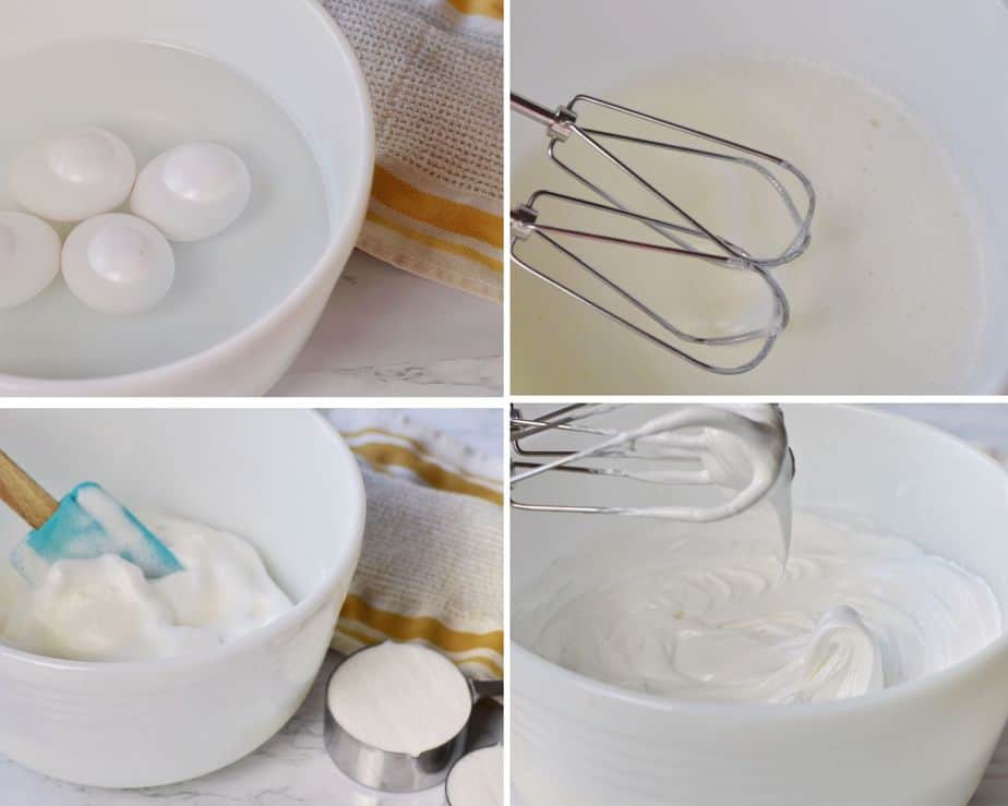 4 process pictures making meringue