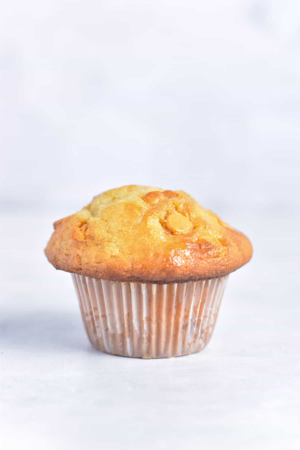 straight on shot of butter rum muffin. 