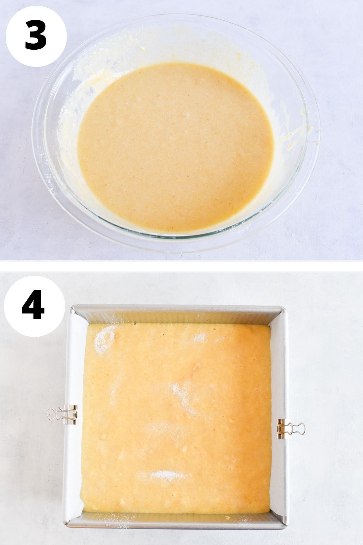 batter poured into prepared pan.