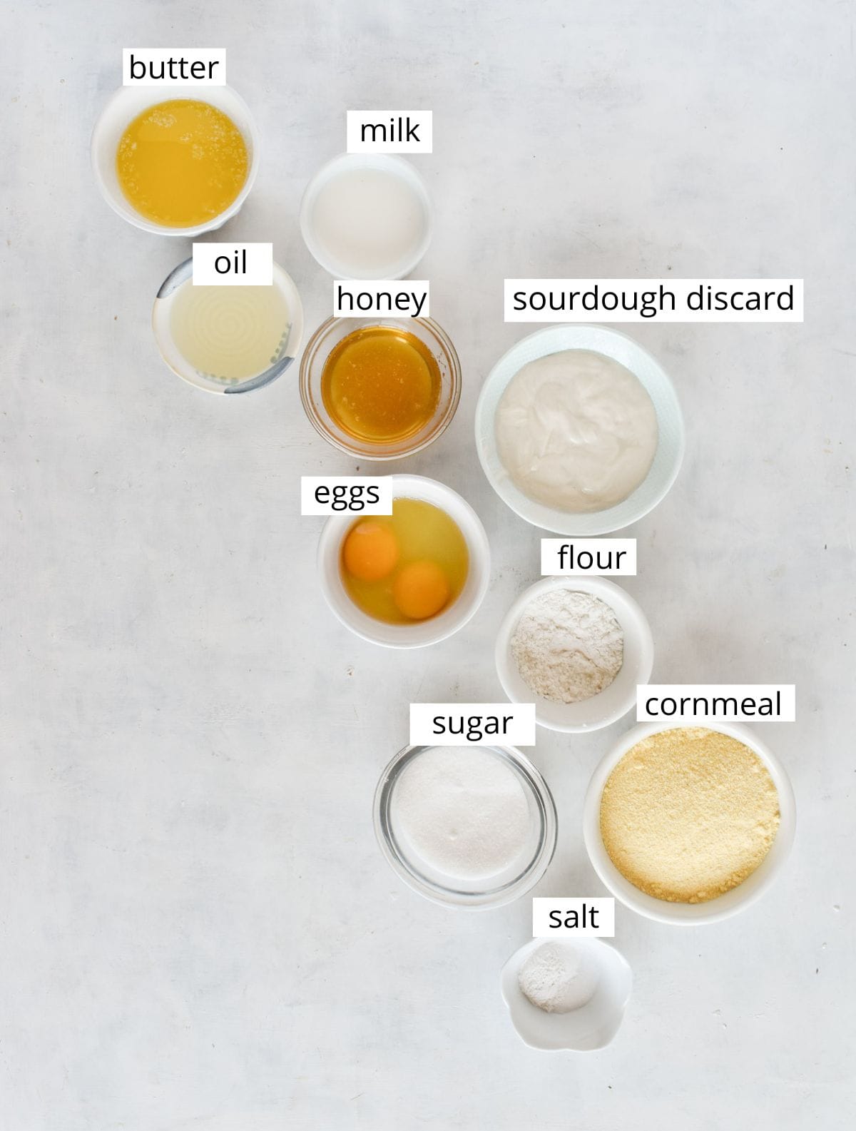 ingredients for recipe laid out and labeled.