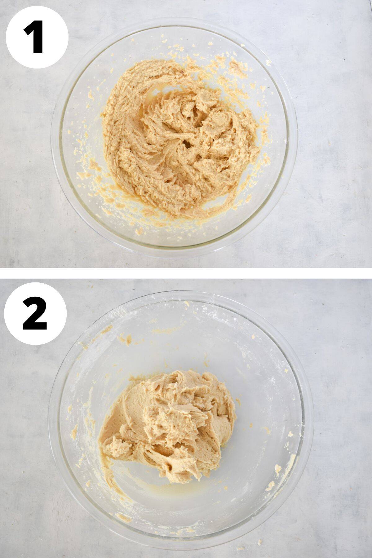 butter and sugars creamed together before adding dry ingredients.