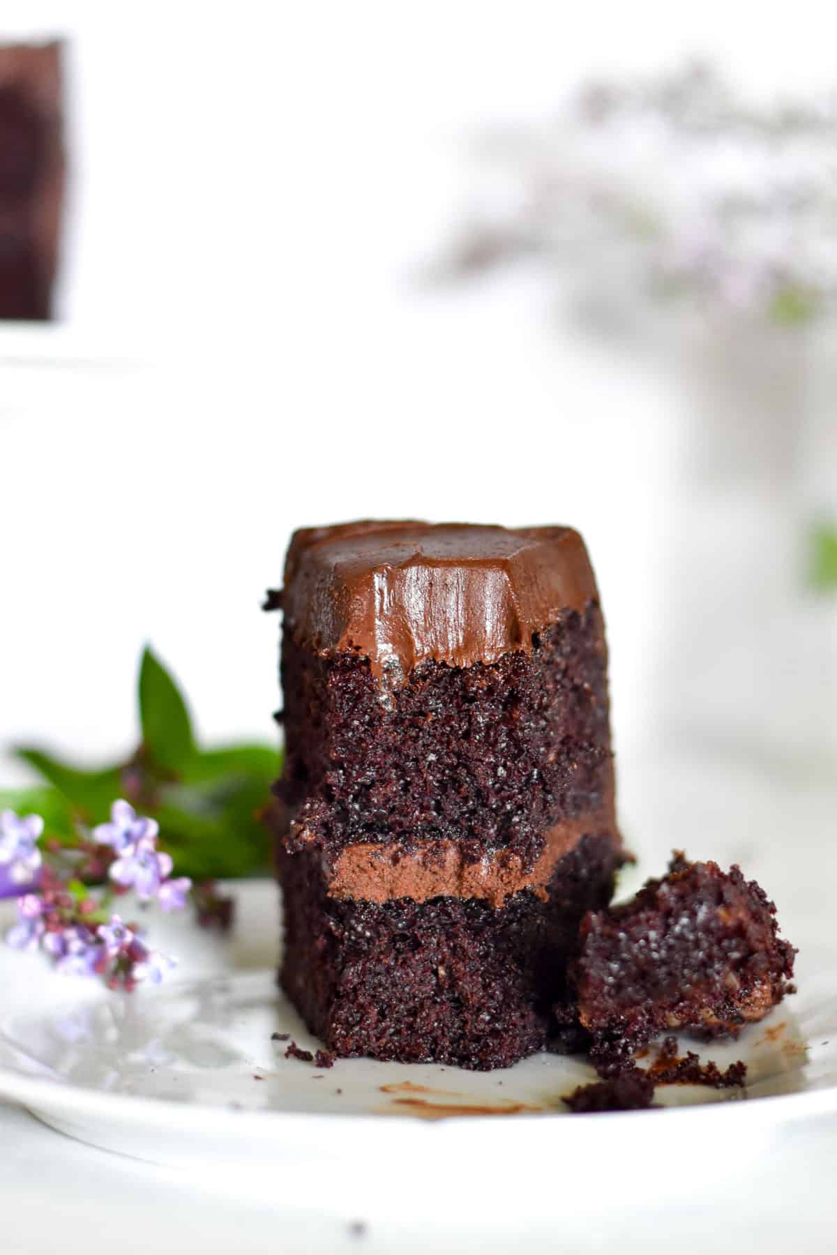 slice of cake with bite out of it.