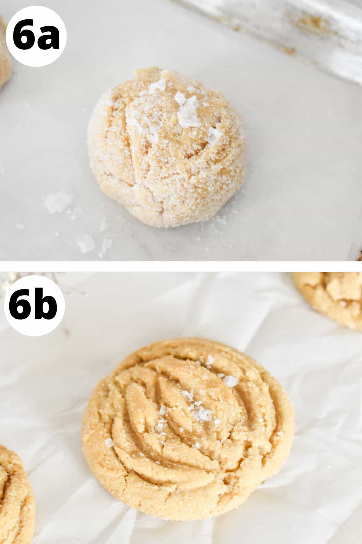 honey cookies on baking sheet.
